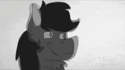 Size: 656x368 | Tagged: safe, artist:euspuche, imported from derpibooru, oc, oc:cloud rider, pony, animated, flying, frame by frame, in love, monochrome, surprised