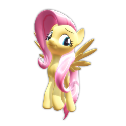 Size: 3000x3000 | Tagged: safe, artist:equmoria, artist:sparkiss-pony, imported from derpibooru, fluttershy, pony, 3d, female, mmd, simple background, solo, transparent background