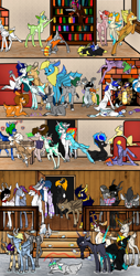 Size: 4009x7900 | Tagged: safe, artist:rimmi1357, imported from derpibooru, oc, oc:azzyen, oc:deer alla, oc:hearty, oc:joe, oc:polina, oc:rimmi, oc:shadow, oc:stirren, oc:windswept skies, deer, hybrid, original species, peryton, absurd resolution, bat wings, blushing, braid, deerified, female, kissing, looking at each other, male, multiple characters, porch, snow, snowball, snowball fight, stuck, wings