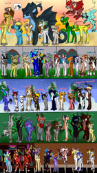 Size: 4333x7700 | Tagged: safe, artist:rimmi1357, imported from derpibooru, oc, oc:azzyen, oc:gear, oc:stirren, oc:twotail, oc:windswept skies, oc:woon, deer, original species, peryton, braid, deerified, female, flying, looking at each other, male, multiple characters