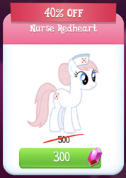 Size: 354x498 | Tagged: safe, imported from derpibooru, nurse redheart, pony, crack is cheaper, game, gameloft, gem