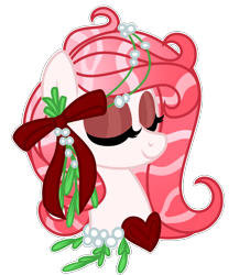 Size: 800x922 | Tagged: safe, artist:crystal-tranquility, imported from derpibooru, oc, oc only, oc:mistletoe, original species, pond pony, bust, eyes closed, female, portrait, simple background, solo, transparent background