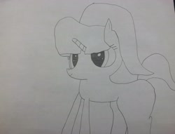 Size: 3918x3000 | Tagged: safe, artist:undeadponysoldier, imported from derpibooru, starlight glimmer, pony, unicorn, could be better, cute, female, lineart, simple, small ears, solo, traditional art