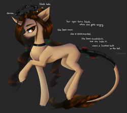 Size: 1920x1714 | Tagged: safe, artist:bastet-catmew, imported from derpibooru, oc, oc only, demon, demon pony, monster pony, original species, pony, unicorn, female, gray background, halo, mare, monster mare, simple background, solo, tail wrap