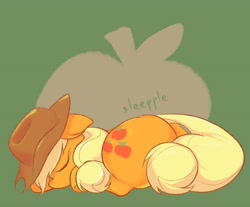 Size: 2451x2033 | Tagged: safe, artist:noupu, imported from derpibooru, applejack, earth pony, pony, applejack's hat, butt, cowboy hat, cute, female, hat, jackabetes, mare, plot, portmanteau, prone, sleeping, solo