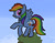 Size: 900x705 | Tagged: safe, artist:brittanysdesigns, imported from derpibooru, rainbow dash, pony, female, game screencap, minecraft, minecraft pixel art, pixel art, solo