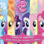 Size: 155x154 | Tagged: safe, imported from derpibooru, applejack, fluttershy, pinkie pie, rainbow dash, rarity, twilight sparkle, pony, album cover, mane six, songs of harmony, spotify