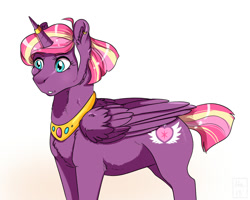 Size: 1280x1024 | Tagged: safe, artist:ali-selle, imported from derpibooru, oc, oc only, oc:lightning starlight, alicorn, pony, alicorn oc, simple background, solo, white background