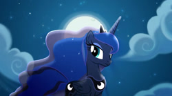 Size: 1270x704 | Tagged: dead source, safe, artist:duo cartoonist, imported from derpibooru, princess luna, pony, children of the night, night
