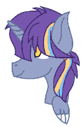 Size: 207x320 | Tagged: artist needed, safe, imported from derpibooru, oc, oc only, oc:twinkle starstone, alicorn, pony, alicorn oc, animated, bust, gif, horn, no pupils, tongue out, two toned wings, wings