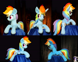 Size: 8888x7096 | Tagged: safe, artist:p0w3rporco, imported from derpibooru, rainbow dash, pony, female, looking at something, plushie, solo