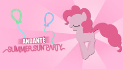 Size: 1920x1080 | Tagged: safe, artist:phantombadger, imported from derpibooru, pinkie pie, earth pony, pony, album cover, andante, cover, cover art, female, mare, solo, text