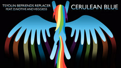 Size: 1920x1080 | Tagged: safe, artist:phantombadger, imported from derpibooru, rainbow dash, pegasus, pony, album cover, cover, cover art, d.notive, female, mare, replacer, solo, text, tsyolin, veggie55