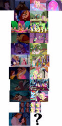 Size: 2382x4832 | Tagged: safe, edit, edited screencap, imported from derpibooru, screencap, discord, fluttershy, rainbow dash, pony, discordant harmony, keep calm and flutter on, make new friends but keep discord, season 9, the beginning of the end, the return of harmony, to where and back again, beauty and the beast, disney, fan theory, implied discoshy, implied shipping, implied straight