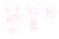 Size: 3000x2000 | Tagged: safe, artist:amaraburrger, derpibooru exclusive, imported from derpibooru, oc, oc only, oc:snowfall breeze, pegasus, pony, anti-hero, antihero, design, female, ice, magic, magical artifact, maniacal, mare, monochrome, simple background, sketch, solo, white background