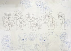 Size: 4046x2932 | Tagged: safe, artist:徐詩珮, imported from derpibooru, oc, oc only, oc:apple shiot, oc:betty pop, oc:bitter flower, oc:blaze shimmer, oc:cake pie, oc:rainbow beart, oc:sky britt, oc:storm lightning, oc:sunny glimmer, oc:vesty sparkle, alicorn, earth pony, pegasus, pony, unicorn, alicorn oc, female, friendship, half-siblings, half-sisters, lineart, magic, magical lesbian spawn, mare, next generation, offspring, parent:applejack, parent:big macintosh, parent:caramel, parent:cheese sandwich, parent:fancypants, parent:fire streak, parent:flash sentry, parent:fluttershy, parent:glitter drops, parent:pinkie pie, parent:rainbow dash, parent:rarity, parent:soarin', parent:spring rain, parent:starlight glimmer, parent:sunburst, parent:sunset shimmer, parent:tempest shadow, parent:twilight sparkle, parents:carajack, parents:cheesepie, parents:flashlight, parents:fluttermac, parents:glittershadow, parents:raripants, parents:soarindash, parents:springshadow, parents:starburst, parents:sunsetstreak, siblings, sisters, solo, traditional art