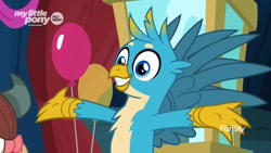 Size: 1920x1080 | Tagged: safe, imported from derpibooru, screencap, gallus, griffon, uprooted, balloon, cute, gallabetes, male, solo