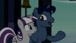 Size: 1280x720 | Tagged: safe, artist:jerryakira80, edit, edited screencap, imported from derpibooru, screencap, night light, twilight velvet, pony, unicorn, the crystalling, female, male, nightvelvet, shipping, straight