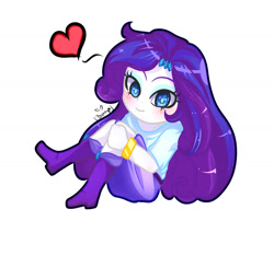 Size: 1600x1500 | Tagged: safe, artist:ryuujikarami, imported from derpibooru, rarity, equestria girls, boots, bracelet, clothes, colored pupils, cute, female, floating heart, heart, jewelry, raribetes, shoes, simple background, skirt, solo, white background
