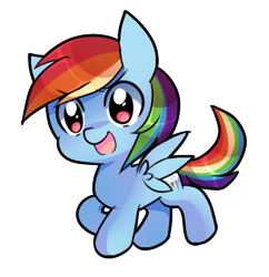 Size: 751x776 | Tagged: safe, artist:pekou, imported from derpibooru, rainbow dash, pegasus, pony, chibi, cute, dashabetes, female, mare, open mouth, simple background, solo, transparent background