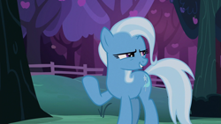 Size: 1280x720 | Tagged: safe, imported from derpibooru, screencap, trixie, pony, unicorn, uncommon bond, apple tree, female, mare, solo, tree