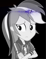 Size: 680x859 | Tagged: safe, derpibooru exclusive, edit, editor:biggernate91, imported from derpibooru, part of a set, rainbow dash, equestria girls, equestria girls series, avenge the fallen, avengers: endgame, geode of super speed, implied death, magical geodes, poster