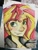 Size: 720x960 | Tagged: safe, imported from derpibooru, sunset shimmer, equestria girls, bust, cute, female, portrait, smiling, solo, sunset, traditional art, tumblr nose, watercolor painting