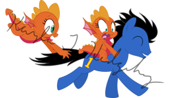 Size: 440x250 | Tagged: safe, artist:stuartmcmoy, imported from derpibooru, dragon, pony, annie, annie and clarabel, clarabel, thomas and friends, thomas the tank engine