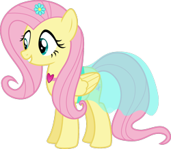 Size: 1236x1080 | Tagged: safe, artist:iknowpony, imported from derpibooru, fluttershy, pegasus, pony, .svg available, clothes, dress, female, mare, simple background, smiling, solo, transparent background, vector