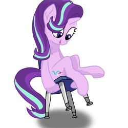 Size: 900x900 | Tagged: safe, artist:docwario, edit, imported from derpibooru, starlight glimmer, pony, unicorn, chair, cute, female, glimmerbetes, playing, simple background, smiling, solo, transparent background, vector