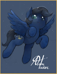 Size: 1280x1656 | Tagged: safe, artist:alts-art, imported from derpibooru, oc, oc only, oc:night skies, pegasus, pony, colored sketch, cute, female, filly, flying, looking down, night, signature, simple background, sketch, solo, spread wings, stars, wings