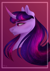 Size: 2528x3603 | Tagged: safe, artist:copshop, imported from derpibooru, twilight sparkle, alicorn, pony, curved horn, female, horn, mare, solo, twilight sparkle (alicorn)