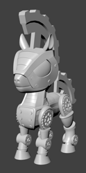 Size: 494x995 | Tagged: safe, artist:dracagon, imported from derpibooru, oc, oc only, unnamed oc, pony, robot, robot pony, 3d, 3d model, solo, source filmmaker, steampunk