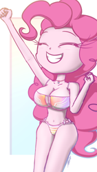 Size: 720x1280 | Tagged: safe, artist:phoenixrk49, imported from derpibooru, pinkie pie, equestria girls, armpits, belly button, big breasts, bikini, breasts, busty pinkie pie, clothes, female, midriff, solo, swimsuit, wallpaper