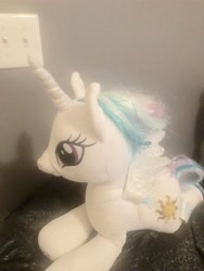 Size: 3024x4032 | Tagged: safe, artist:undeadponysoldier, imported from derpibooru, photographer:undeadponysoldier, princess celestia, pony, build-a-bear, irl, photo, plushie