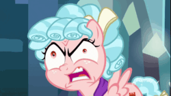 Size: 1920x1080 | Tagged: safe, edit, edited screencap, imported from derpibooru, screencap, cozy glow, pegasus, pony, school raze, angry, animated, content-aware scale, crazy glow, faic, female, filly, freckles, insanity, it's coming right at us, seizure warning, solo, wat