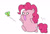 Size: 1200x811 | Tagged: safe, artist:iroenpitu_nico, imported from derpibooru, pinkie pie, butterfly, pony, bipedal, blushing, chase, chibi, chubbie, cute, diapinkes, female, open mouth, pixiv, simple background, solo, white background