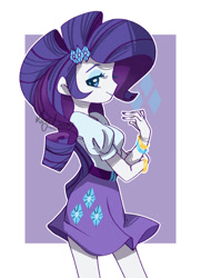 Size: 800x1104 | Tagged: safe, artist:snow angel, imported from derpibooru, rarity, equestria girls, bracelet, cute, female, jewelry, lidded eyes, nail polish, profile, raribetes, rarity's cutie mark, solo