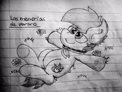 Size: 2560x1920 | Tagged: safe, artist:thebadbadger, imported from derpibooru, oc, oc:phire demon, earth pony, pony, lineart, lined paper, lying down, traditional art