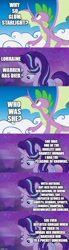 Size: 500x1812 | Tagged: safe, edit, edited screencap, imported from derpibooru, screencap, spike, starlight glimmer, dragon, pony, unicorn, comic, in memoriam, rest in peace, sad, screencap comic, winged spike, wings