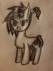 Size: 2677x3569 | Tagged: safe, artist:antique1899, imported from derpibooru, oc, oc only, oc:uppercute, earth pony, pony, lineart, monochrome, solo, traditional art