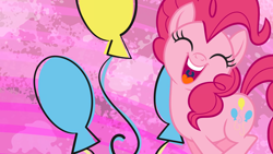 Size: 2560x1440 | Tagged: safe, imported from derpibooru, pinkie pie, pony, abstract background, female, mare, netflix, official, pinkie pie month, solo, wallpaper