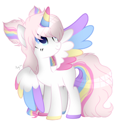 Size: 1280x1358 | Tagged: safe, artist:mintoria, imported from derpibooru, oc, oc only, oc:iris, alicorn, pony, alicorn oc, colored wings, female, mare, multicolored wings, simple background, solo, transparent background