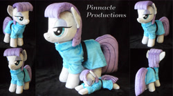 Size: 3600x2000 | Tagged: safe, artist:bluedragonflyplush, imported from derpibooru, maud pie, pony, beanie (plushie), clothes, cute, dress, duo, eyes closed, irl, maudabetes, photo, plushie, prone, self ponidox, sleeping, standing