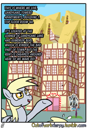 Size: 1280x1872 | Tagged: safe, artist:outofworkderpy, imported from derpibooru, derpy hooves, dinky hooves, pegasus, pony, unicorn, comic:out of work derpy, comic, duo, duo female, female, filly, mare, mother and daughter, outofworkderpy, pointing, tumblr, tumblr comic