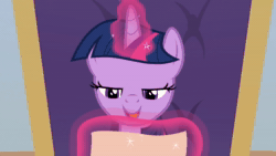 Size: 1280x720 | Tagged: safe, imported from derpibooru, screencap, twilight sparkle, alicorn, pony, the beginning of the end, animated, chair, female, implied starlight glimmer, letter, magic, reading, solo, sound, talking, telekinesis, twilight sparkle (alicorn), twilighting, webm