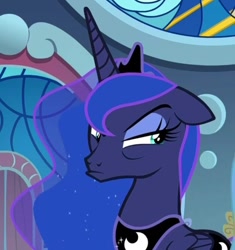 Size: 795x845 | Tagged: safe, imported from derpibooru, screencap, princess luna, alicorn, pony, sparkle's seven, cropped, female, grumpy luna, luna is not amused, mare, pouting, solo, unamused