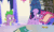 Size: 688x415 | Tagged: safe, imported from derpibooru, screencap, spike, twilight sparkle, alicorn, dragon, pony, season 9, sparkle's seven, angry, animated, belly, book, chalkboard, cutie map, discovery family, discovery family logo, duckface, floppy ears, friendship throne, gif, grumpy, logo, madorable, magic, oh come on, pouting, scroll, slouching, twilight sparkle (alicorn), winged spike, wings