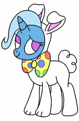 Size: 378x580 | Tagged: safe, artist:kittythenerd, deleted from derpibooru, imported from derpibooru, trixie, pony, animal costume, bowtie, bunny costume, clothes, costume, easter bunny