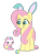 Size: 1200x1600 | Tagged: safe, artist:spookitty, imported from derpibooru, angel bunny, fluttershy, rabbit, angel bunny is not amused, angel is not amused, animal costume, bunny costume, bunny ears, bunnyshy, clothes, costume, cute, duo, easter, easter bunny, easter egg, holiday, holiday special, movie accurate, patreon, shyabetes, whiskers